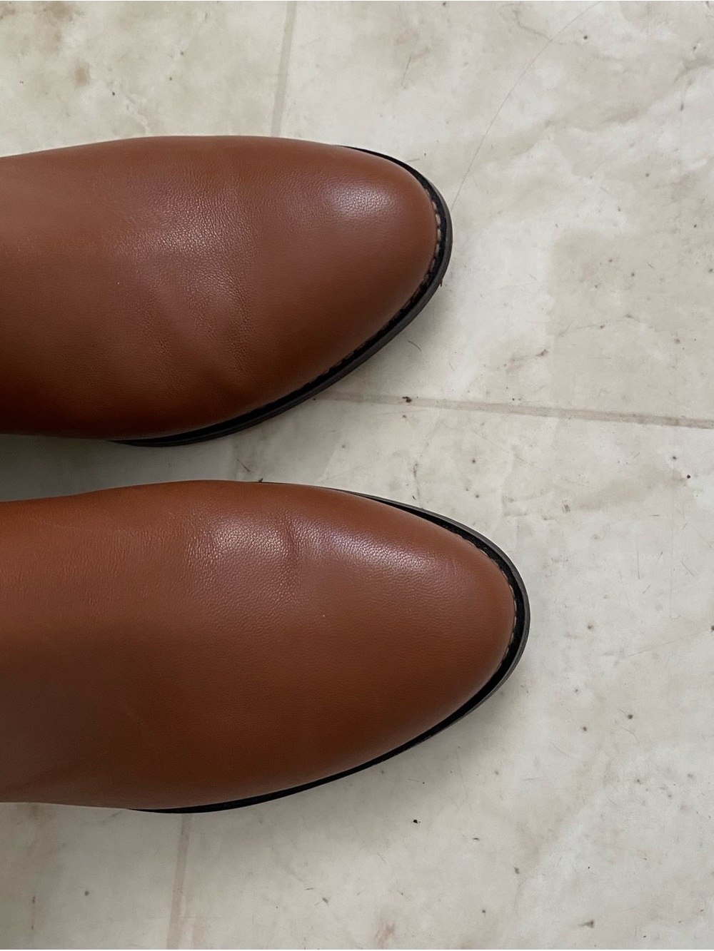 $178 J.Crew Factory Rory Brown Tan Leather Block Heels Ankle Boots Booties 7.5 - Picture 8 of 14